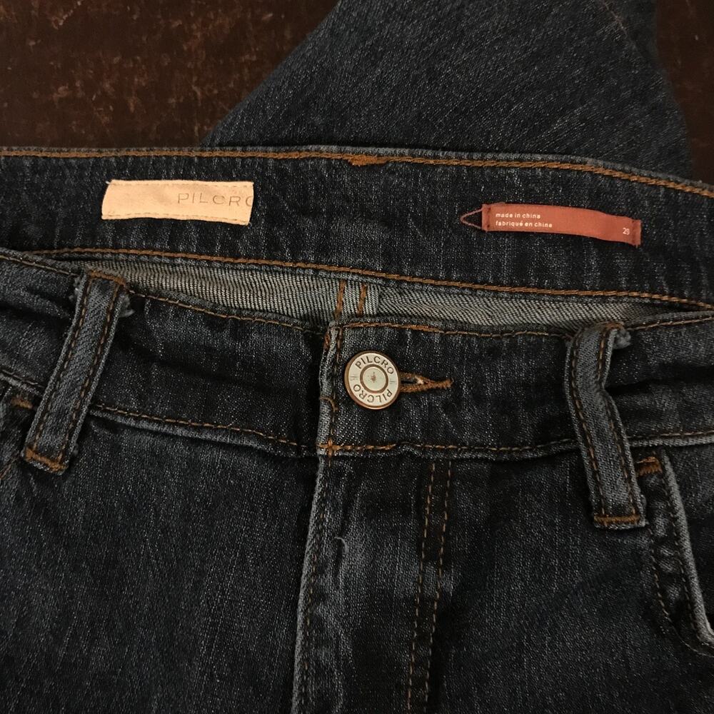 Pilcro Anthropologie High Rise Baggy Wide Leg Jeans 29 Dark Wash Denim - Picture 9 of 12